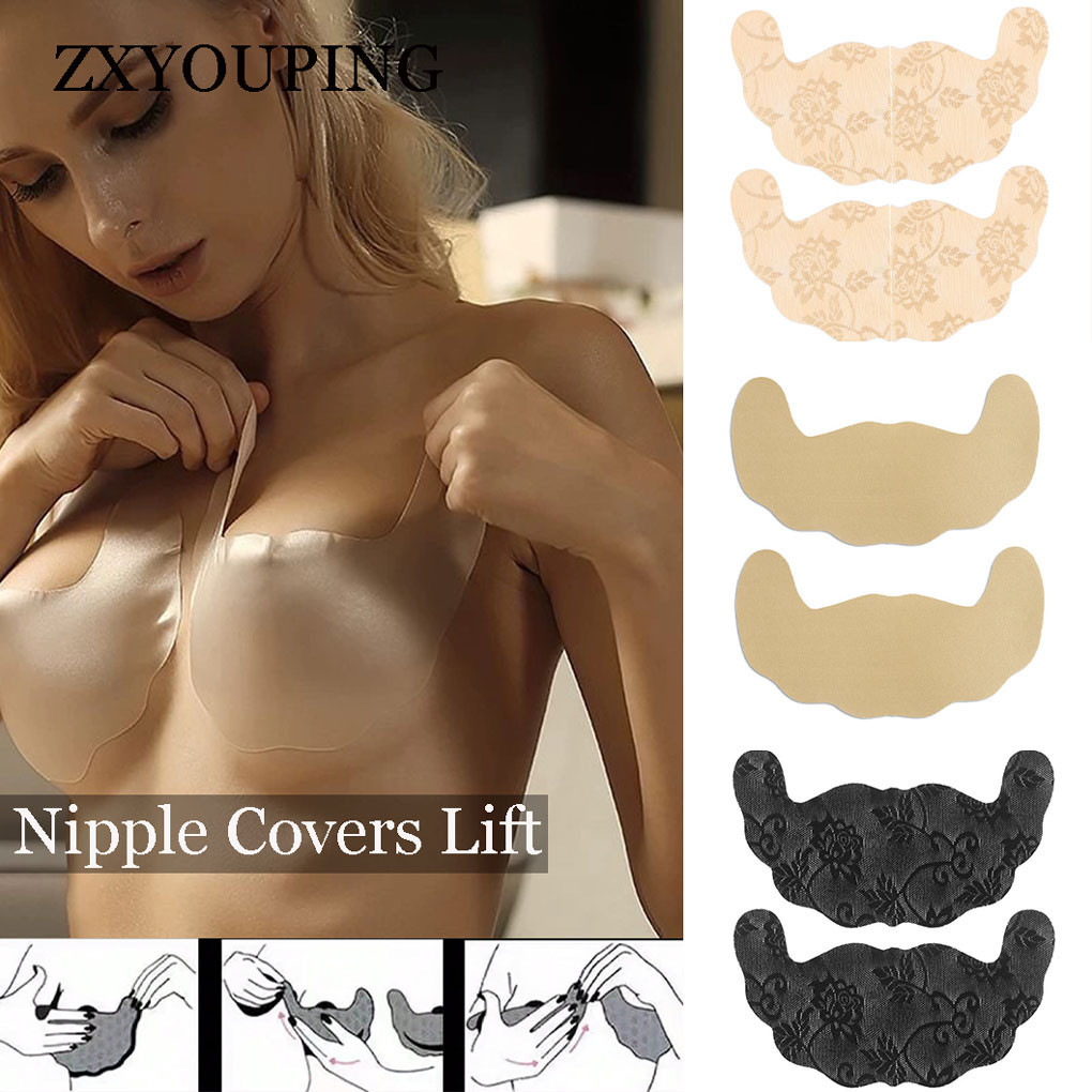 Strapless Bra Adhesive - 5 Pair Lace Nipple Cover Adhesive