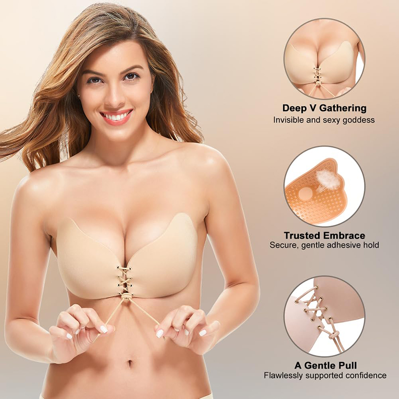 Backless Bra Sticky - 1/2 Pairs Women Summer Backless Strapless