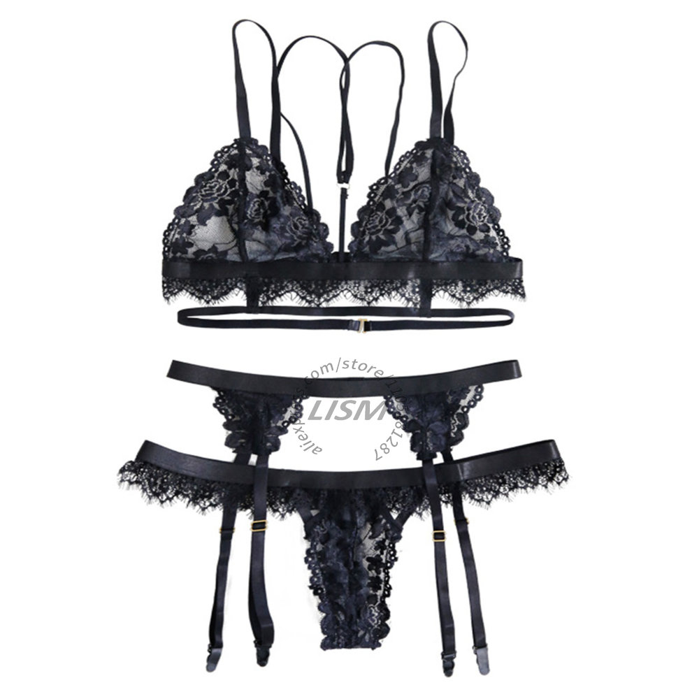 LISM Black Eyelash Lace Linger - Lace Bralette Set review and price